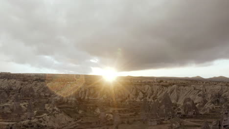 sunset over cappadocia's fairy chimneys