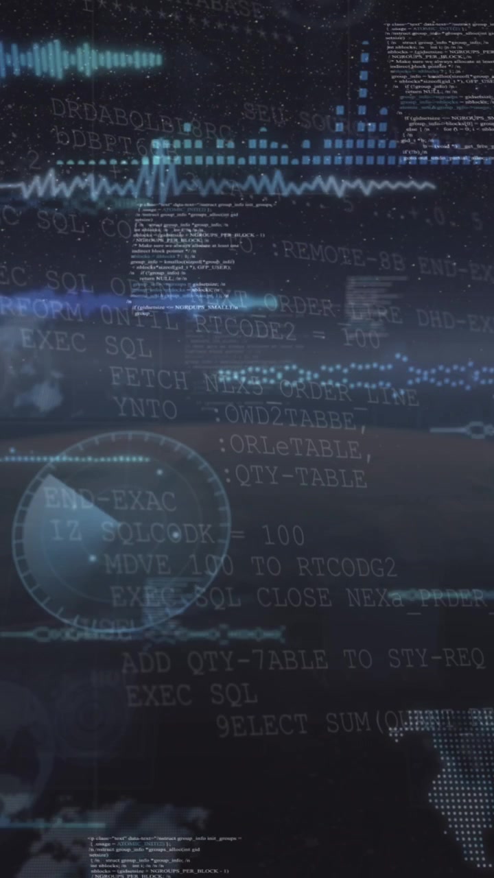Animation of data processing over globe against blue background