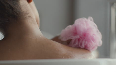 woman taking a bath
