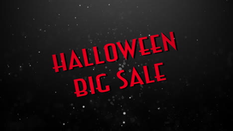 halloween big sale with flying glitters in night sky