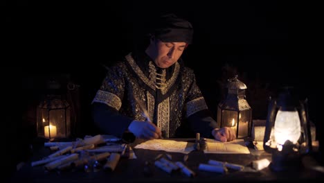 el hombre que escribía cartas en la antigüedad.