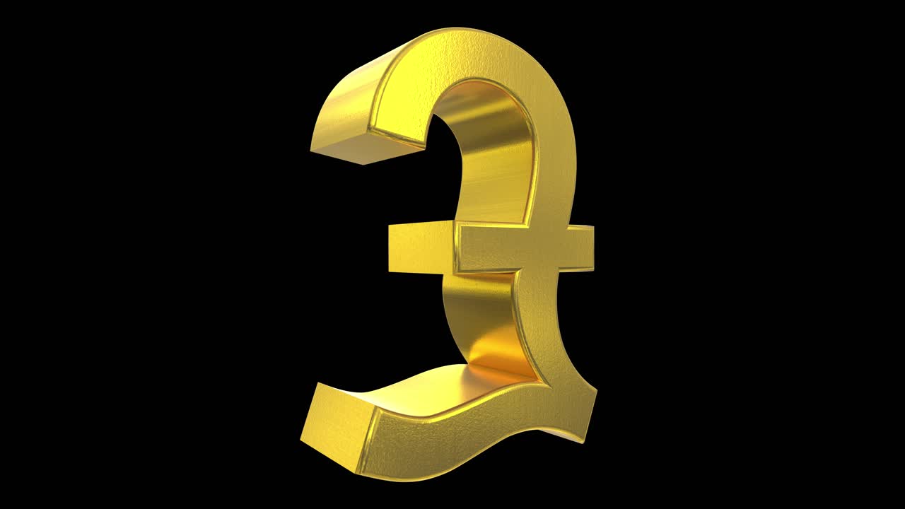 Simbolo sterlina, simbolo, rotazione, loop, affari, finanza, tasse, Inghilterra, Gran Bretagna, Brexit 4k