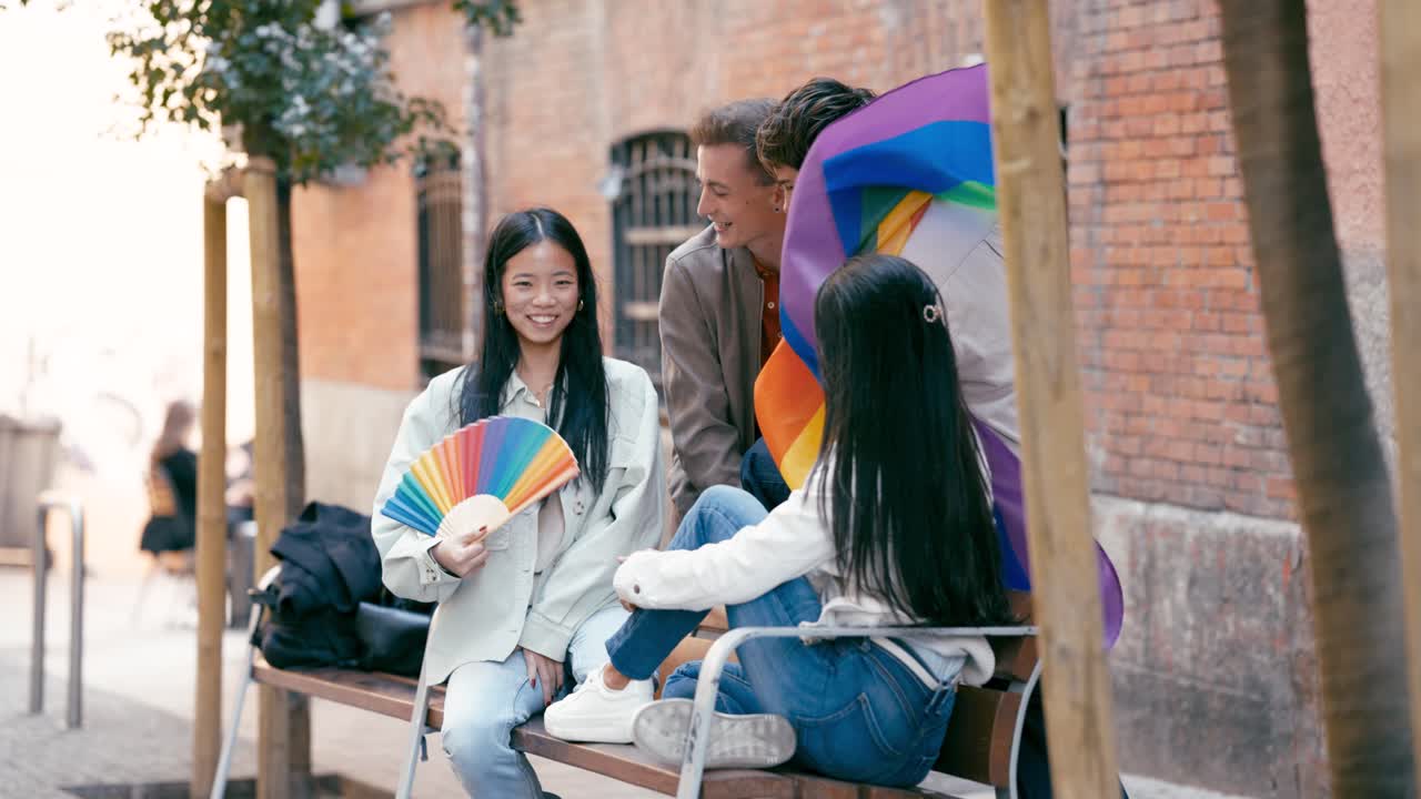 Friends celebrating LGBT pride