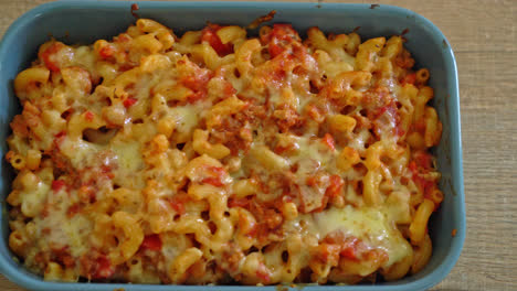 homemade-baked-macaroni-bolognese-with-cheese---Italian-food-style