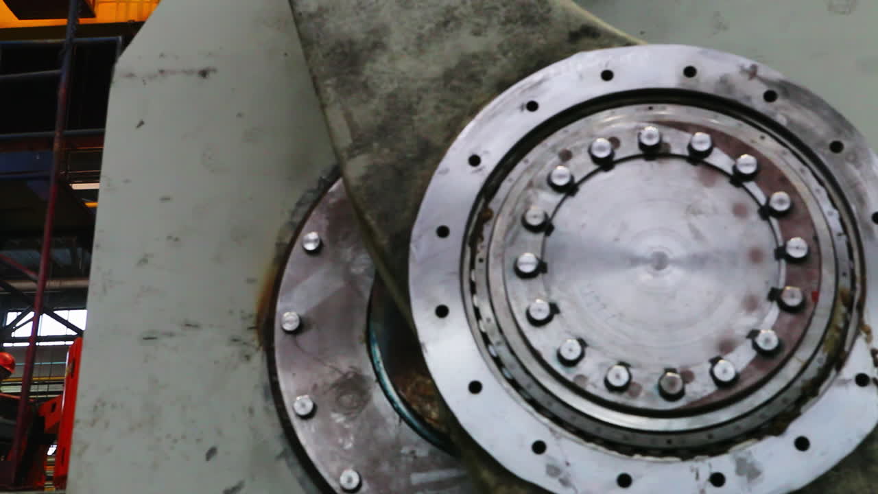 vista de cerca de las piezas de las máquinas industriales