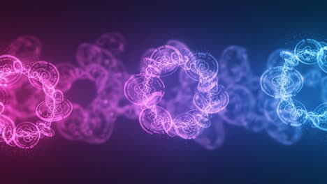 stunning visual contrast of pink and blue energy orbs with swirling patterns, capturing the beauty of dynamic interaction in a digital realm