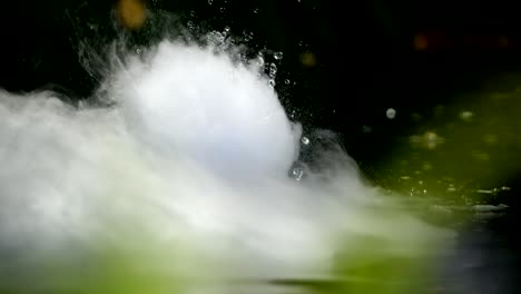 dry ice on water