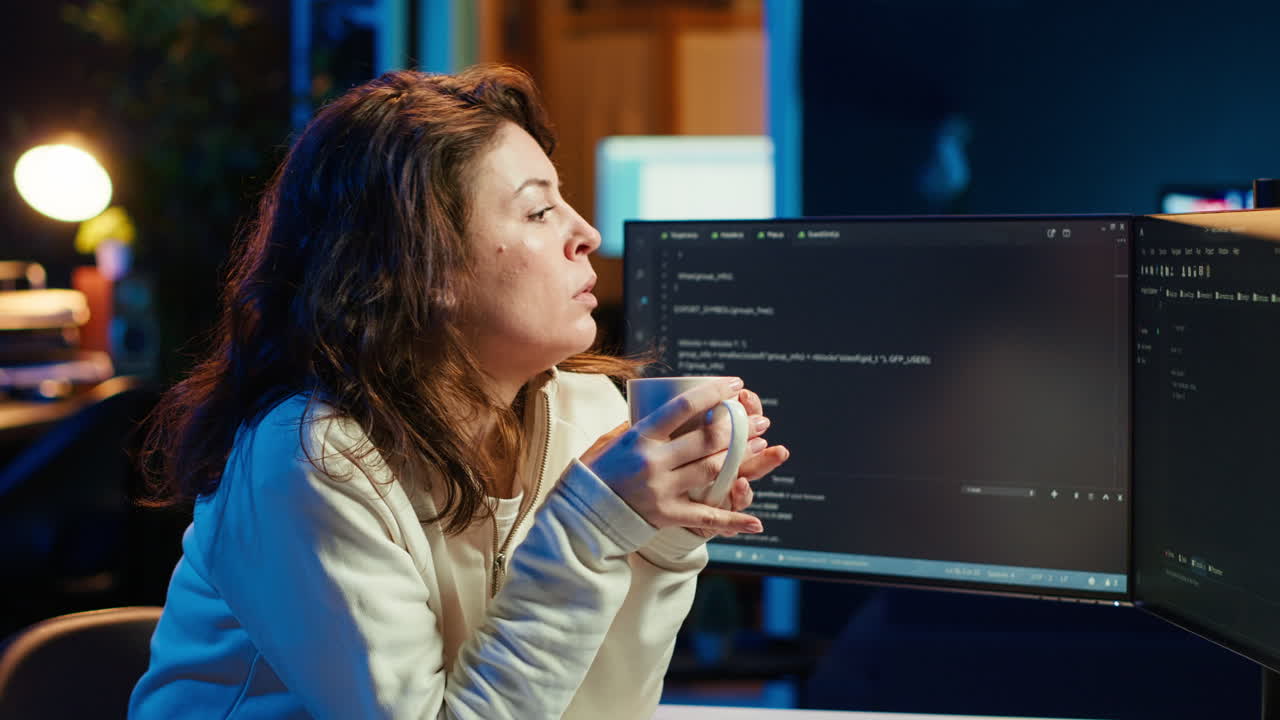 IT admin enjoying hot beverage while increasing data security