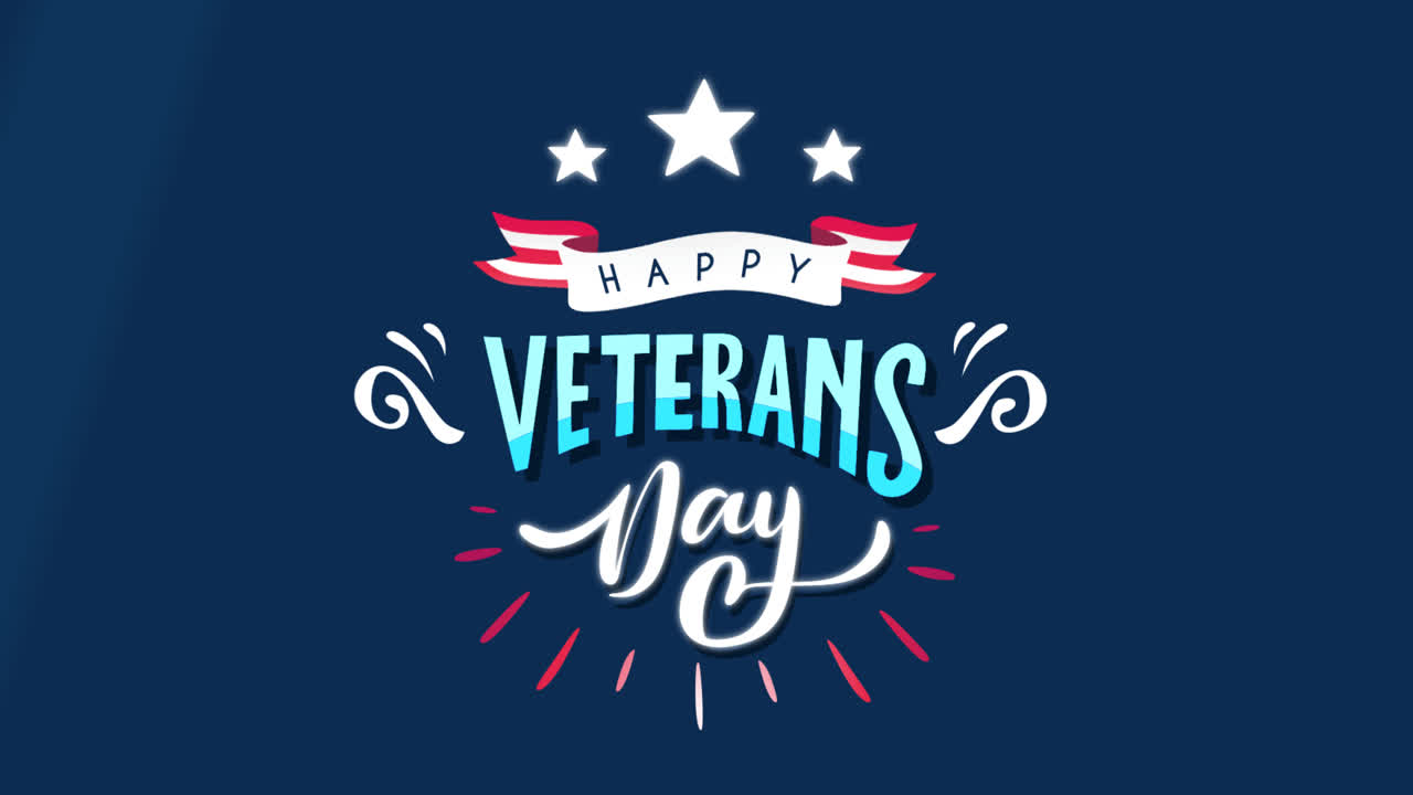 An animation of a Modern veteran's day composition with flt design