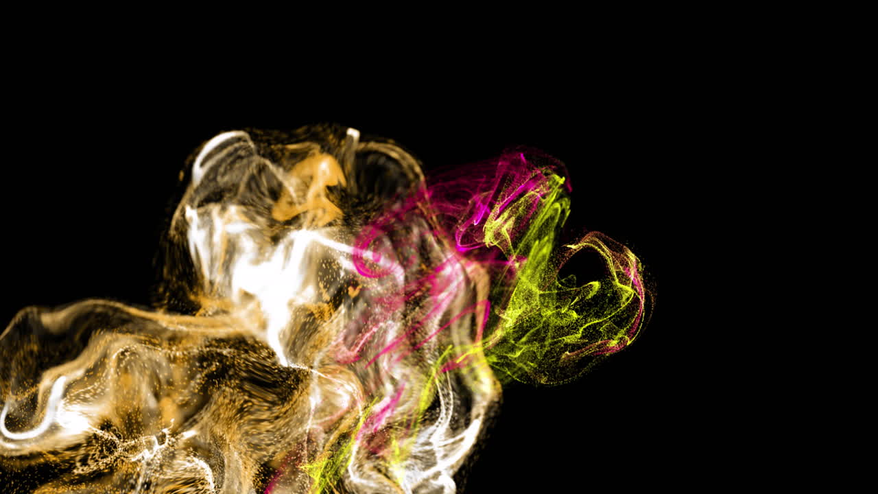 animación de formas coloridas que se mueven sobre un fondo negro