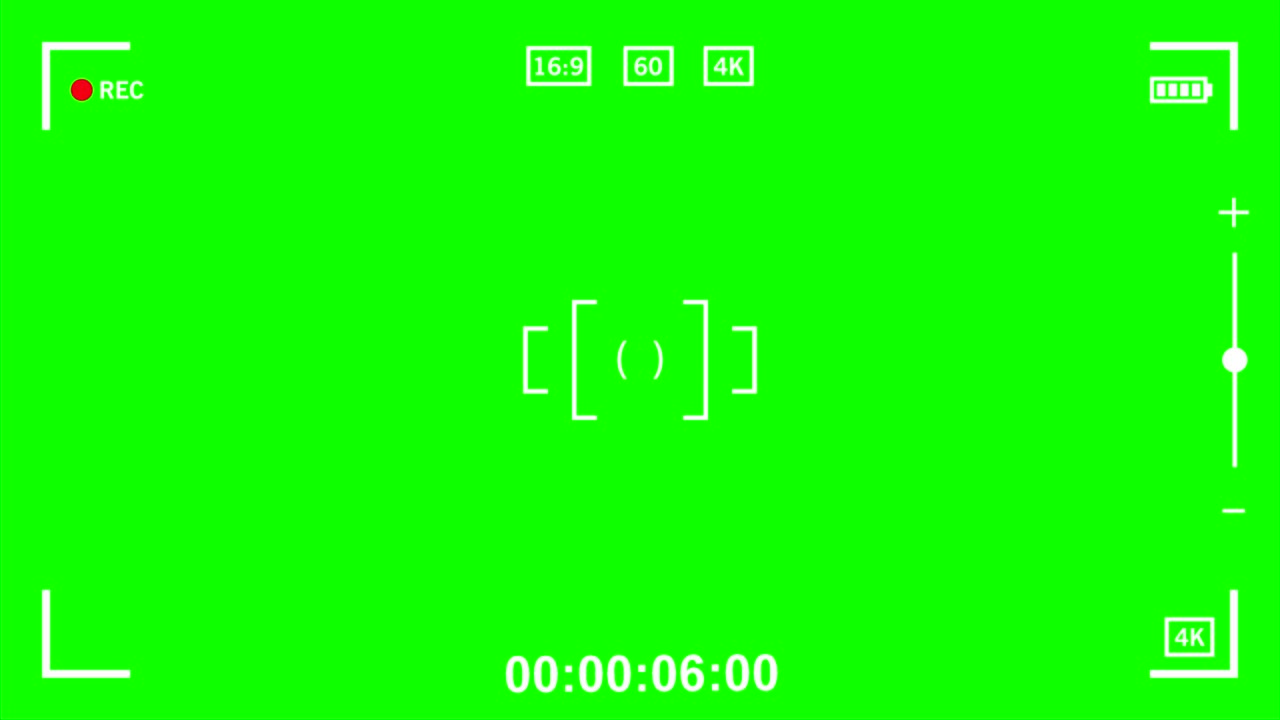 Smartphone Camera Recording Viewfinder with green screen