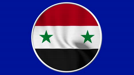 syria circular flag loop - realistic 4k flag waving in the wind