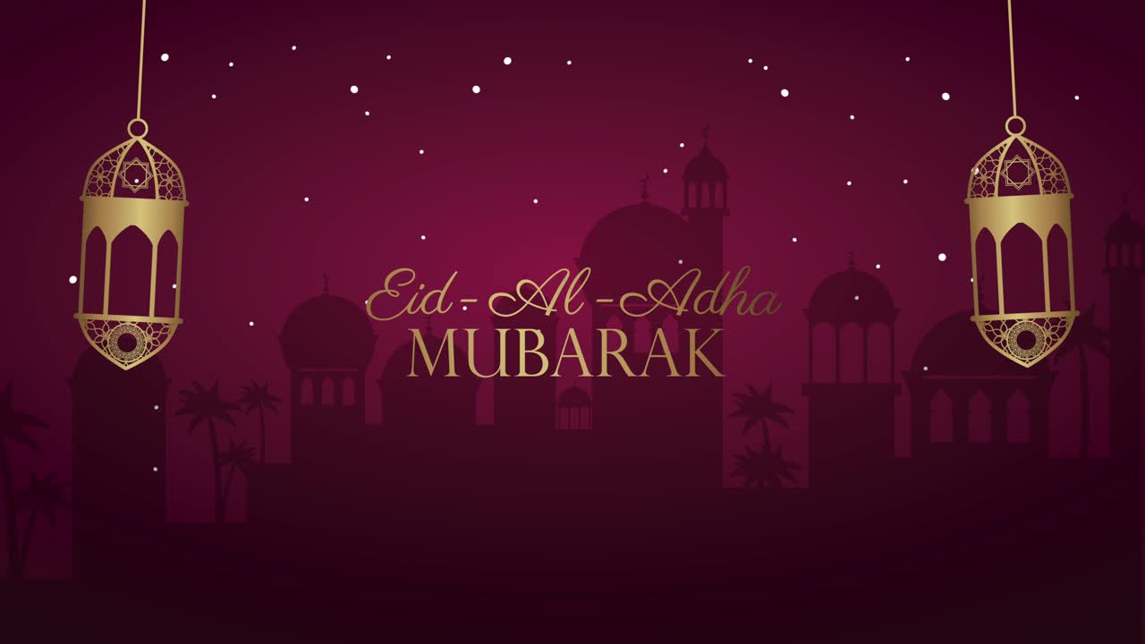 Cartella di auguri per l'Eid al-Adha Mubarak
