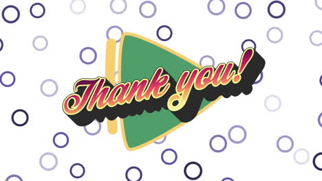 animation of thank you text over colorful graphics and shapes