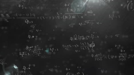 animación del procesamiento de datos matemáticos sobre un fondo negro