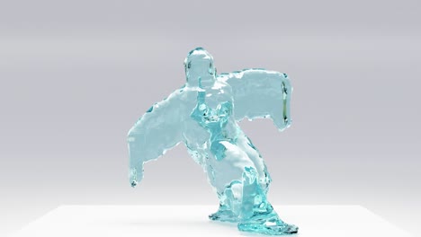 water monster dancing, hip hop dancing, isolated, 3d render