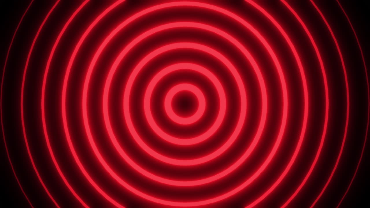 Abstract Red Neon Circles Background