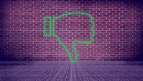 signo de neón con flecha en la pared de ladrillo 4k