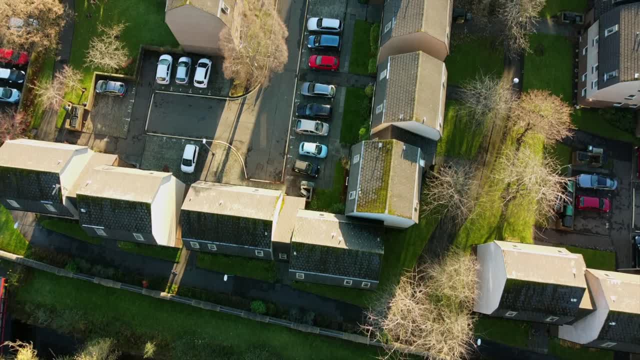 Aerial View of a Residential Area in Scotland