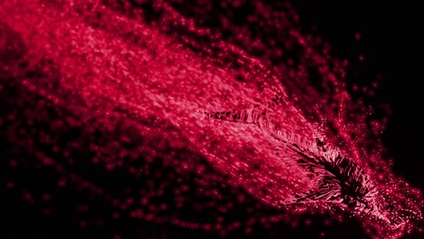 flujo de partículas rojas abstractas sobre fondo negro