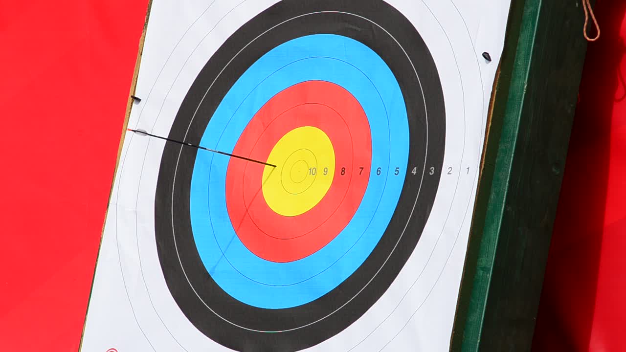 Arrows Hitting the Bullseye on an Archery Target
