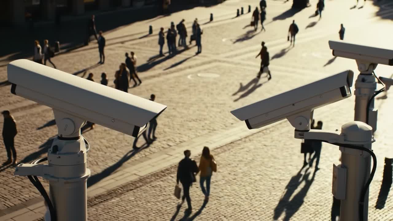 Surveillance in Urban Environments: Observing Pedestrians as They Navigate Through an Open Public Space Captured from Above