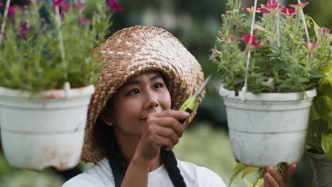 gardener pruning leaves