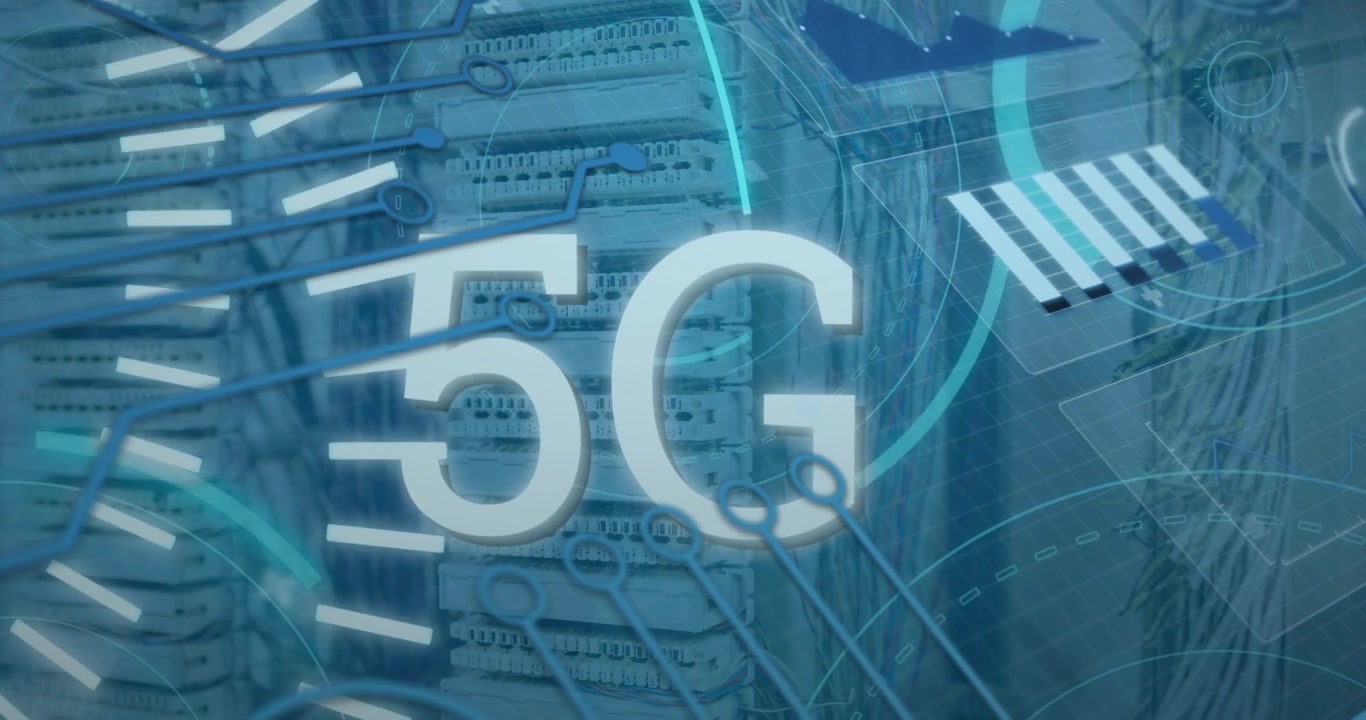 Animation of text with globe and network of connections