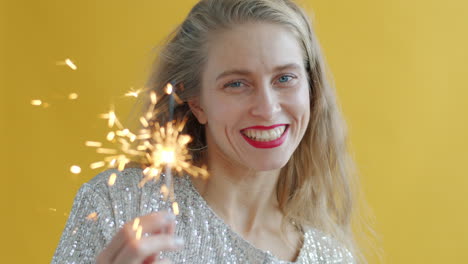 woman with sparklers