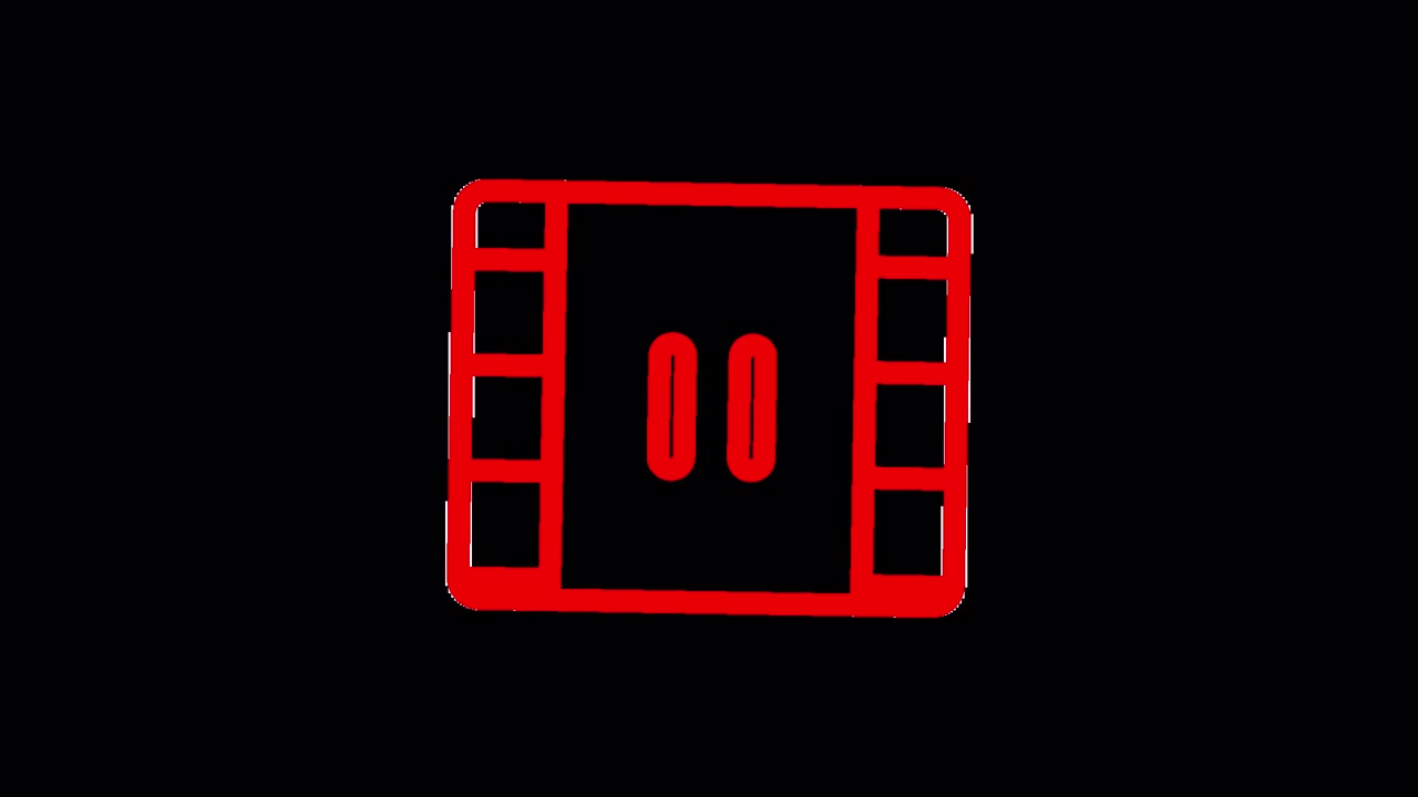 Icône animée de lecteur vidéo rouge avec boutons Lecture et Pause