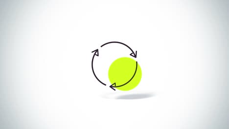 rotate arrows eco symbol flat animation with shadows.