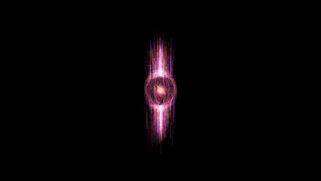 tecnología abstracta esfera púrpura fondo hecho de líneas animadas y puntos, partículas.