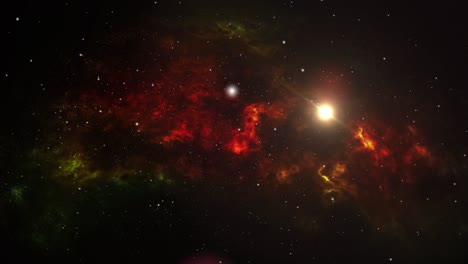 nubes nebulosas y una luz que se mueve en el universo con estrellas