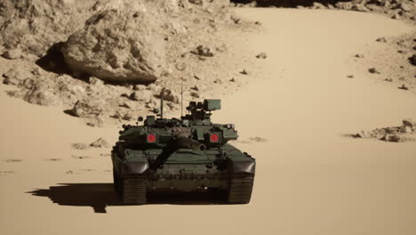 a russian t-90 tank in the desert