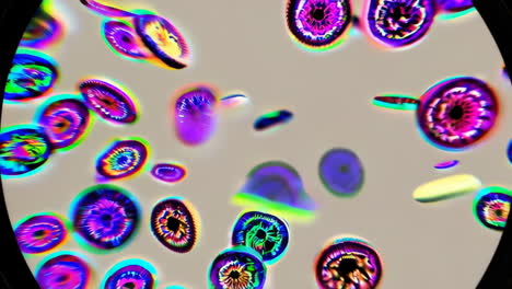microscopic colorful circles