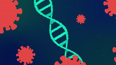 Animation-of-covid-19-cells-moving-and-dna-strand-spinning