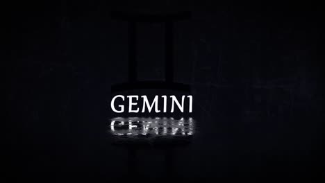 gemini zodiac sign animated presentation revealed through electric storm