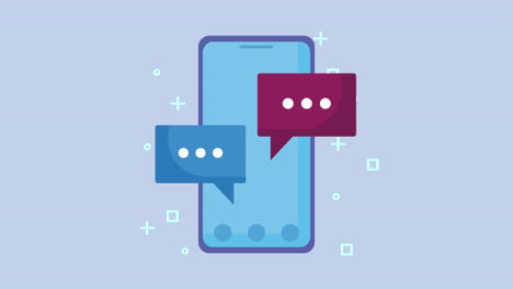 smartphone with speech bubbles animation