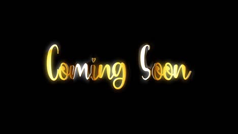 coming soon cinematic trailer title golden text with black background moving 4k seamless loop isolated transparent video animation text with alpha channel using quick time prores 444  rendering