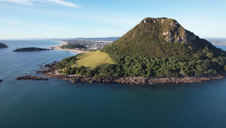 volcanic dome mount mauao with vegetation in tauranga, north island, new zealand