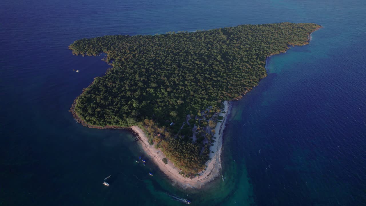 Aerial View of Mbudya Island at sunset in Dar Es Salaam, Tanzania