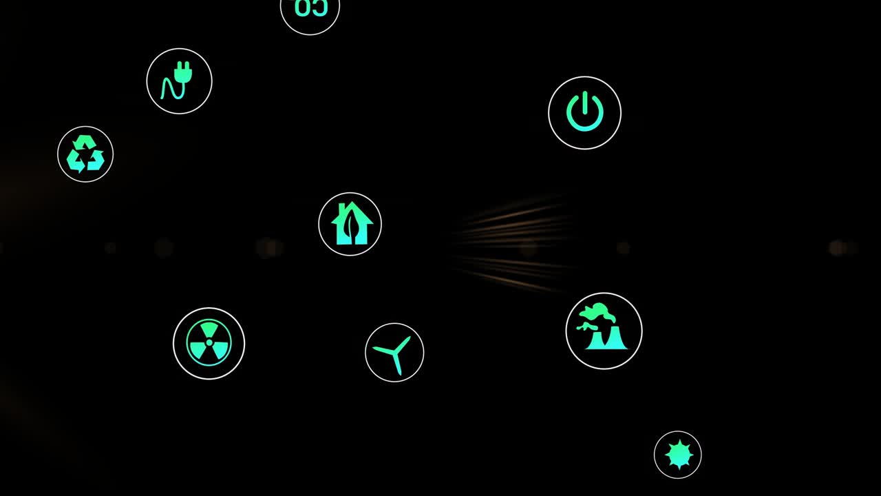 Teal icons orbiting black bg, white cursor clicking subscribe badges flipping red for engagement