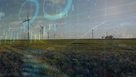 Animation-of-financial-data-processing-over-wind-turbines