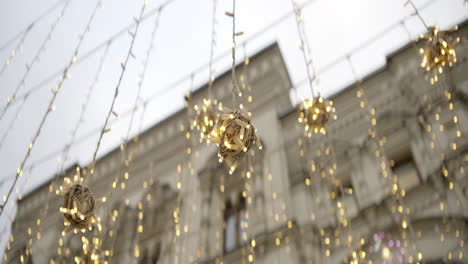 festive christmas lights decorated building