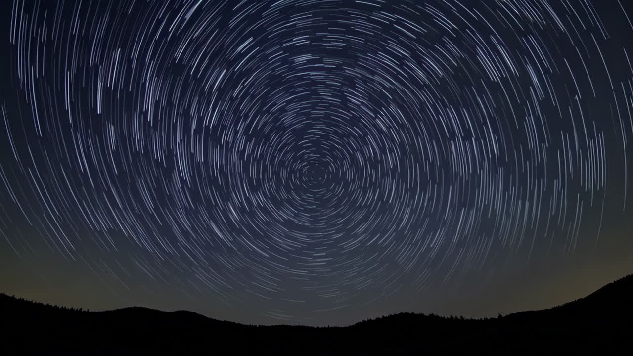 Star Trails Over Mountains