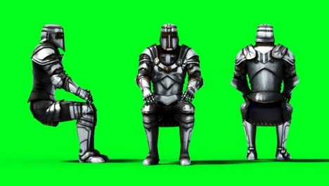 knight animation. phisical motion blur. realistic green screen 4k animation. green screen