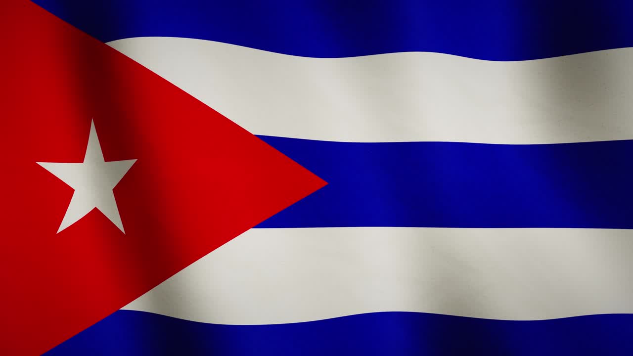 Sfondo bandiera di Cuba che sventola, patriottismo nazionale - animazione video in loop continuo