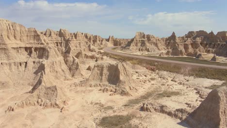 Vista-Aérea-Del-Parque-Nacional-Badlands-En-Dakota-Del-Sur