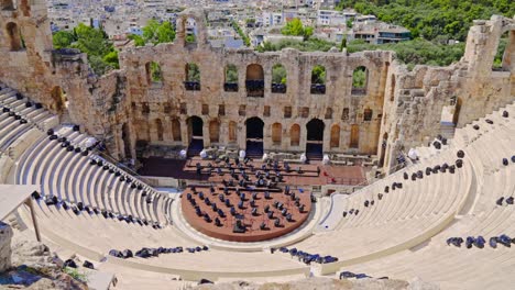 odeon of herodes atticus ancient theater in athens, greece