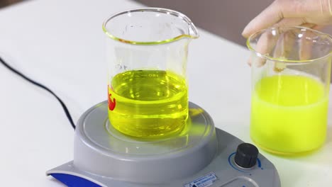 chemical reaction with color change demonstration